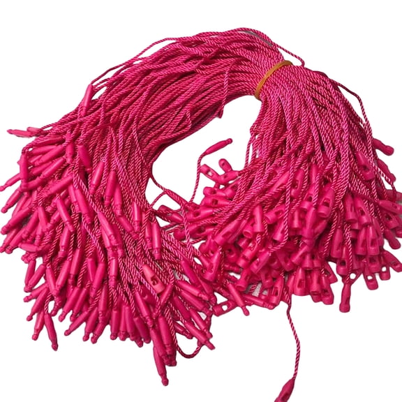 iaksohdu 100Pcs Hang Tag Strings Firmly Tear-resistance Clothes Tag Ropes with Fastener Hook Daily Use