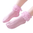 thumbnail image 1 of iaksohdu 1Pair Lace Socks Soft Comfortable Breathable Kids Ruffle Socks for Dancing, 1 of 8