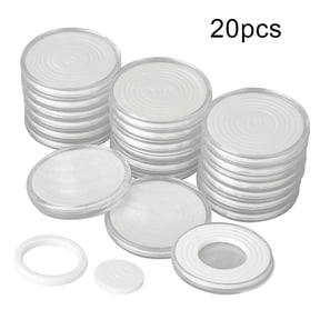 iaksohdu 20PCS Sets 46mm Coin Holder Capsule Protector Collection Clear Coin Storage Box for Awards Ceremony
