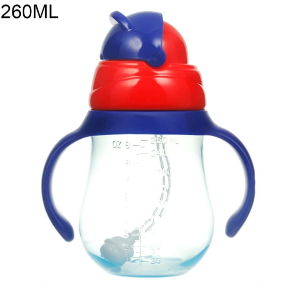 iaksohdu 260/330ml Portable Baby Leak Proof Drinking Water Bottle Straw Cup with Handles