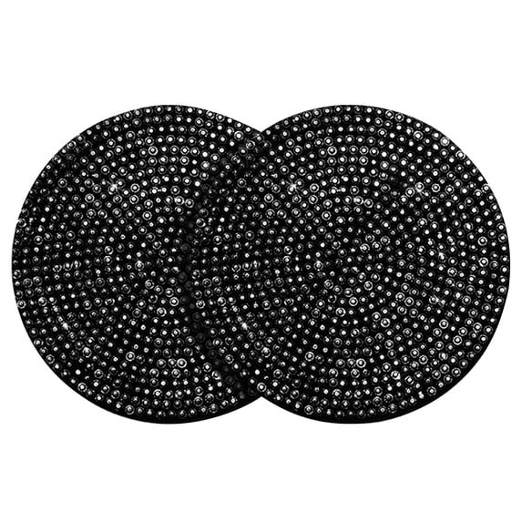 iaksohdu 2Pcs Car Cup Coaster Shiny Rhinestone Waterproof PVC Protecting Surface Car Bottle Mat for Home