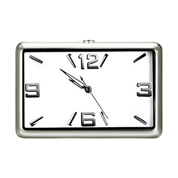 iaksohdu Analog Car Clock Rectangular High/Low Temperature Resistant Fluorescent Digital Button Battery Operated Car Decoration Pointer Universal Car Dashboard Mini Clock for Automobile