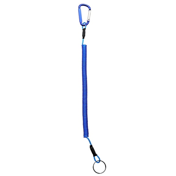 iaksohdu Anti-lost Rope Retractable with Keyring Carabiner Theftproof Coiled Spring Fishing Pliers Anti-lost Safety Lanyard Outdoor Accessories