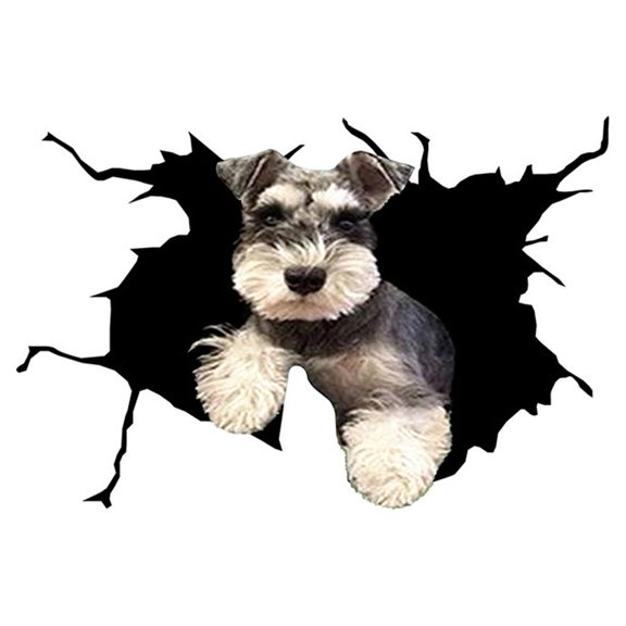 iaksohdu Car Funny Stickers Realistic Exquisite Pattern Simulation Pet Crack Design 3D Effect Decorate Eye-catching 3D Simulation Cute Car Window Sticker for Automobile