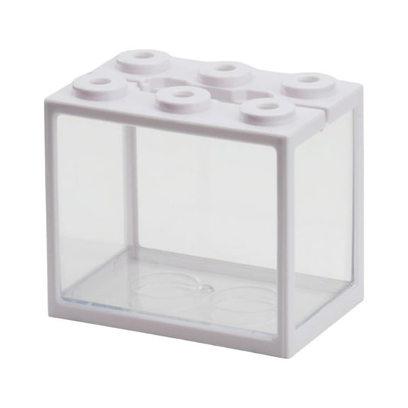iaksohdu Fish Tank Creative 6 Ventilation Holes Stackable Living Room Desktop Mini Aquarium Pet Box Home Decor