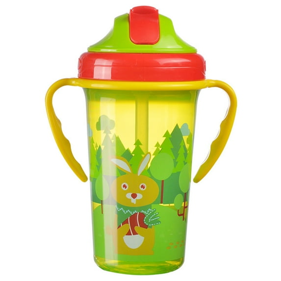 iaksohdu Kids Bottle Double Handle Large Capacity BPA Free Infant Straw Water Bottle for Toddler