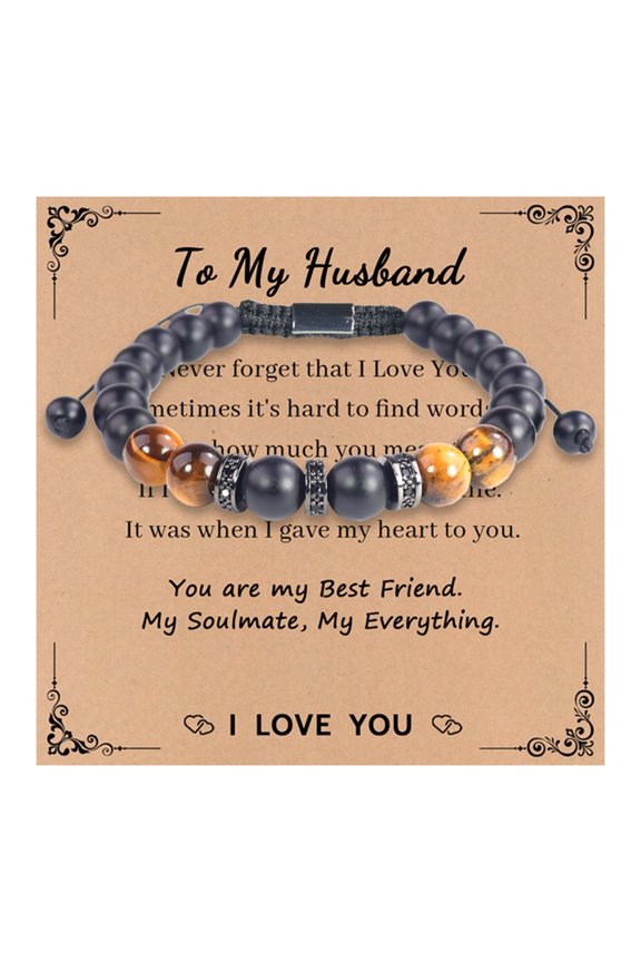 Men Bracelet Handmade Braided Rope Vintage Adjustable Drawstring Decorate Accessory Tiger Eye Men Bracelet Clothing Accessory