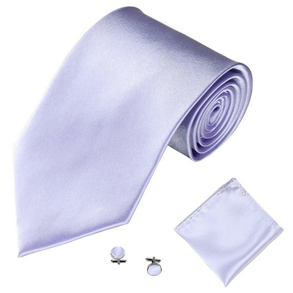 iaksohdu Men's Fashion Solid Color Suits Ties Necktie Cufflinks Hanky Set Tuxedo Suit