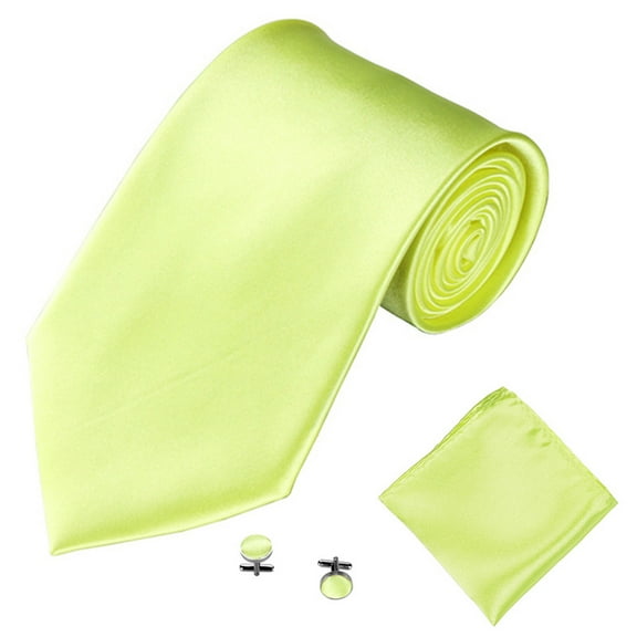 iaksohdu Men's Fashion Solid Color Suits Ties Necktie Cufflinks Hanky Set Tuxedo Suit