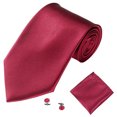 thumbnail image 1 of iaksohdu Men's Fashion Solid Color Suits Ties Necktie Cufflinks Hanky Set Tuxedo Suit, 1 of 8