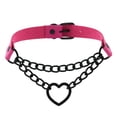 thumbnail image 1 of iaksohdu Necklace Chain Personality Twisted Chain Double Layer Faux Leather Sexy Gothic Punk Love Heart Pendant Collar Jewelry Accessory, 1 of 8