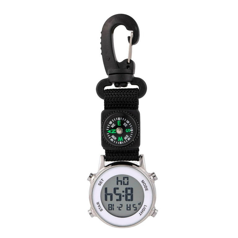 iaksohdu Pocket Watch Multifunctional Quartz Movement Life Waterproof Digital Display Accurate Compass Round Dial Sports Hiking Carabiner Pocket Watch Vintage Clock for Daily Life Walmart