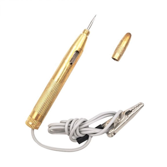 iaksohdu Voltage Test Pen High Accuracy Sensitive LED Light Design Corrosion-Resistant Wide Application Labor-saving Copper Car Auto Voltage Circuit Electrical Test Pen Car Supplies