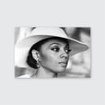 thumbnail image 1 of iana Ross with White Hat Black and White Canvas Wall Art Print Beautiful African American Art Icon Home Decor Size 24''x36'' - Postora, 1 of 5