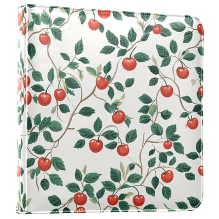iauyy PU Leather Scrapbook Album | Expandable Binder with 20 Self-Adhesive Pages (11.8x24in),Cherry Pattern