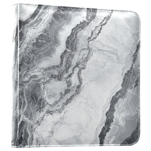 iauyy PU Leather Scrapbook Album | Expandable Binder with 20 Self-Adhesive Pages (11.8x24in)Gray Marble