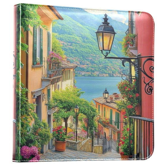 iauyy PU Leather Scrapbook Album | Expandable Binder with 20 Self-Adhesive Pages (11.8x24in)Houses