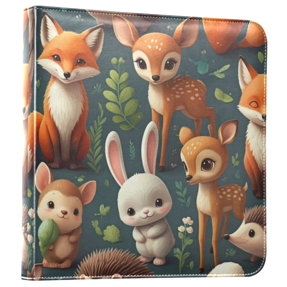 iauyy PU Leather Scrapbook Album | Expandable Binder with 20 Self-Adhesive Pages (11.8x24in),Little Fox