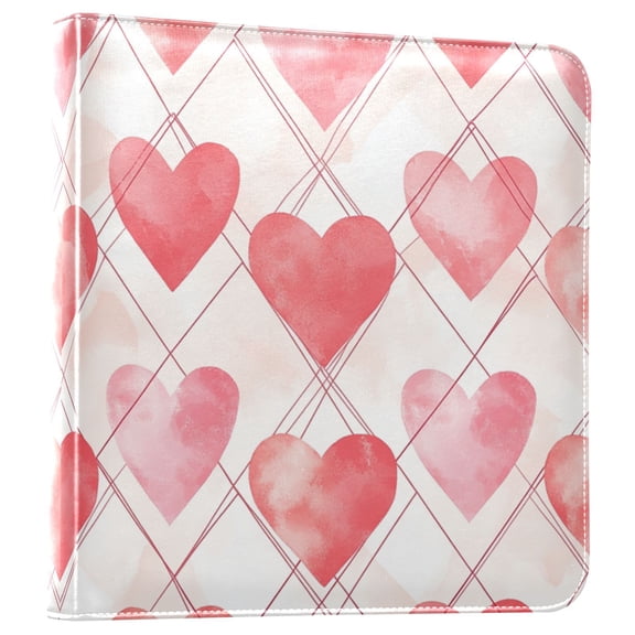 iauyy PU Leather Scrapbook Album | Expandable Binder with 20 Self-Adhesive Pages (11.8x24in)Many Hearts
