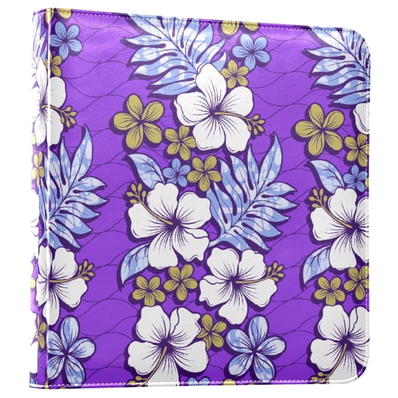 iauyy PU Leather Scrapbook Album | Expandable Binder with 20 Self-Adhesive Pages (11.8x24in)Purple Flowers