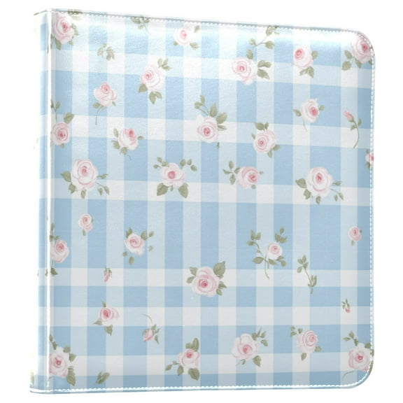 iauyy PU Leather Scrapbook Album | Expandable Binder with 20 Self-Adhesive Pages (11.8x24in)Small Roses