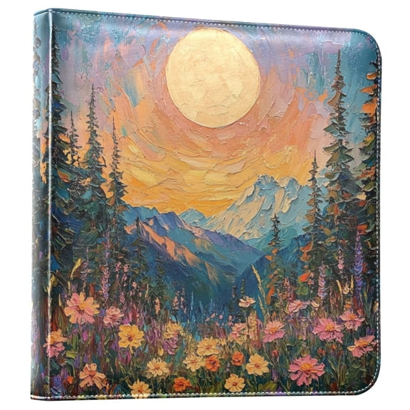 iauyy PU Leather Scrapbook Album | Expandable Binder with 20 Self-Adhesive Pages (11.8x24in)Sunset