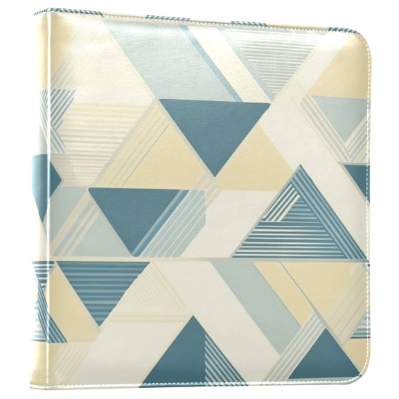 iauyy PU Leather Scrapbook Album | Expandable Binder with 20 Self-Adhesive Pages (11.8x24in)Triangles