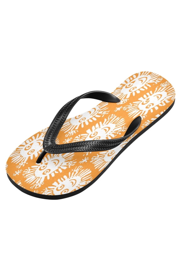 Unisex Printed Flip Flop Sandals - Lightweight Non-Slip Beach Shoes,An African Tribal Pattern