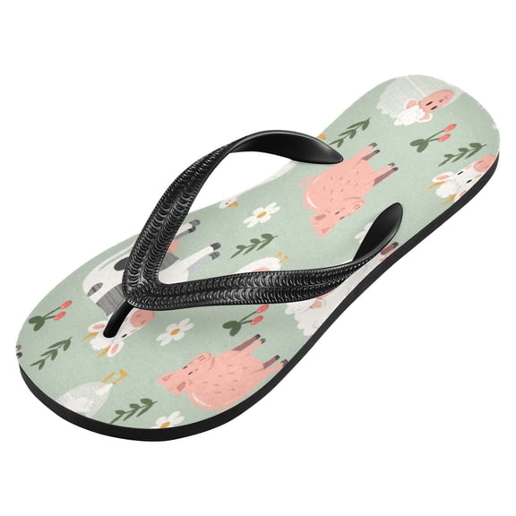 iauyy Unisex Printed Flip Flop Sandals - Lightweight Non-Slip Beach Shoes,Animals