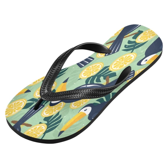iauyy Unisex Printed Flip Flop Sandals - Lightweight Non-Slip Beach Shoes,Bird