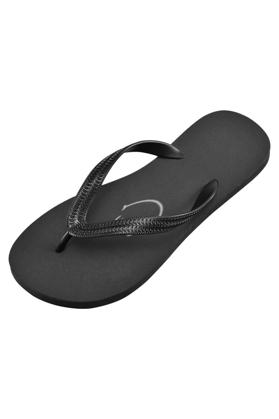 Unisex Printed Flip Flop Sandals - Lightweight Non-Slip Beach Shoes,Black Smiley Face