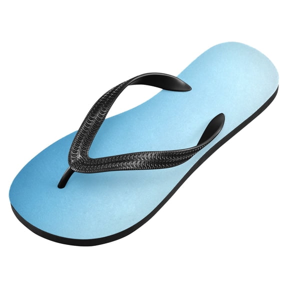 iauyy Unisex Printed Flip Flop Sandals - Lightweight Non-Slip Beach Shoes,Blue Solid Color