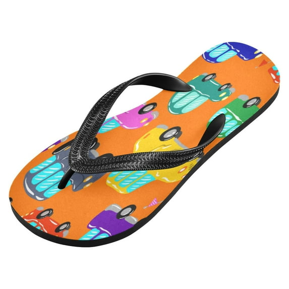 iauyy Unisex Printed Flip Flop Sandals - Lightweight Non-Slip Beach Shoes,Car