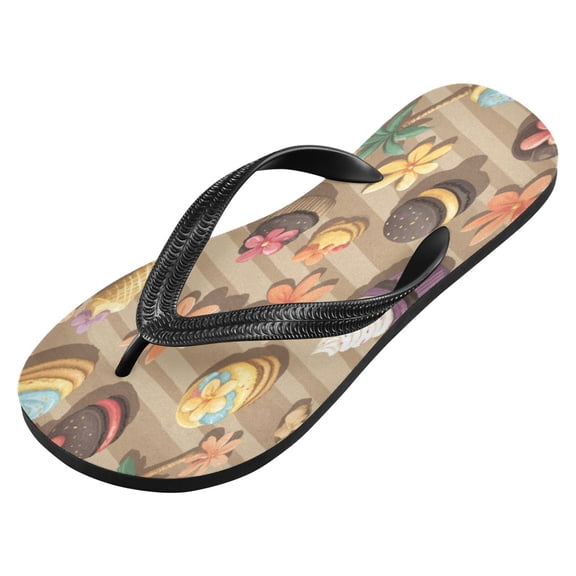 iauyy Unisex Printed Flip Flop Sandals - Lightweight Non-Slip Beach Shoes,Cookies