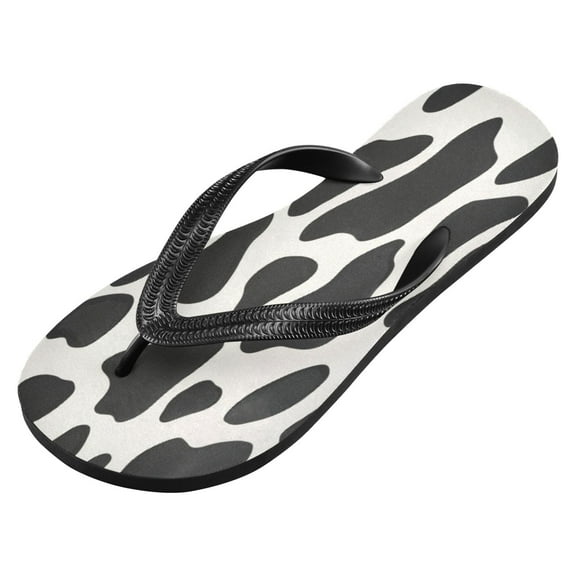 iauyy Unisex Printed Flip Flop Sandals - Lightweight Non-Slip Beach Shoes,Cow Print