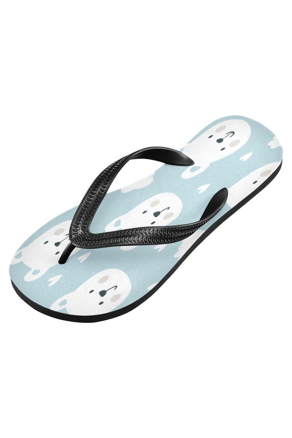 Unisex Printed Flip Flop Sandals - Lightweight Non-Slip Beach Shoes,Cute Bear Pattern