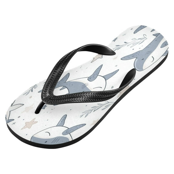 iauyy Unisex Printed Flip Flop Sandals - Lightweight Non-Slip Beach Shoes,Cute Sharks