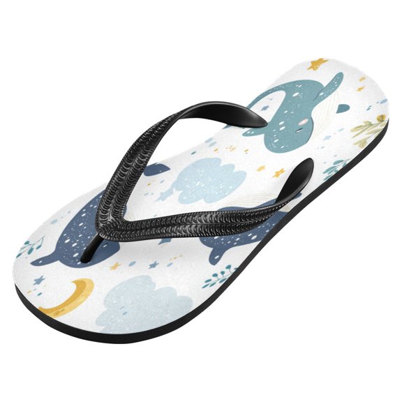 iauyy Unisex Printed Flip Flop Sandals - Lightweight Non-Slip Beach Shoes,Dolphin