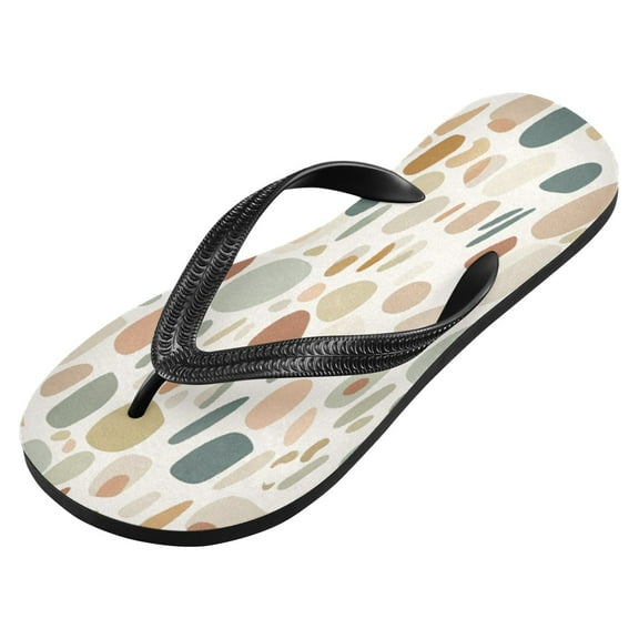 iauyy Unisex Printed Flip Flop Sandals - Lightweight Non-Slip Beach Shoes,Elegant Terrazzo Pattern