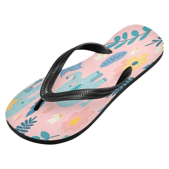 iauyy Unisex Printed Flip Flop Sandals - Lightweight Non-Slip Beach Shoes,Elephants