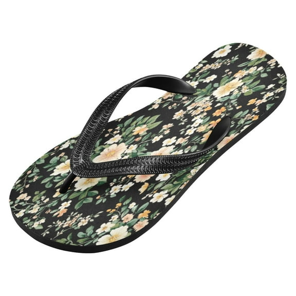 iauyy Unisex Printed Flip Flop Sandals - Lightweight Non-Slip Beach Shoes,Floral Pattern