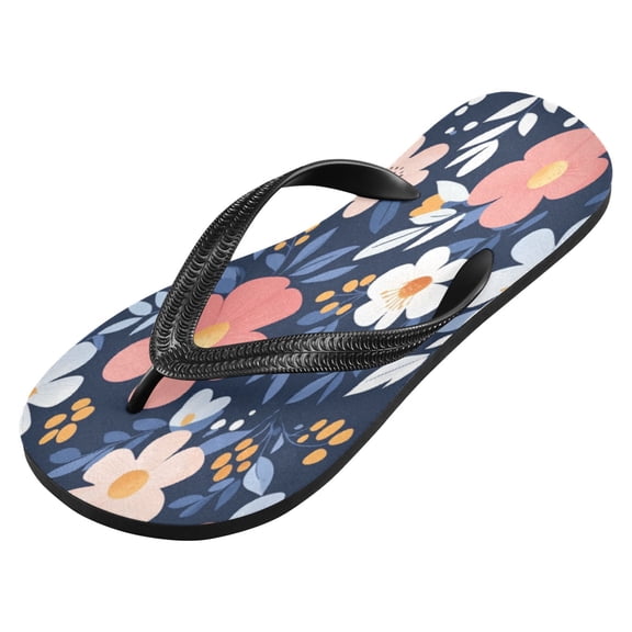iauyy Unisex Printed Flip Flop Sandals - Lightweight Non-Slip Beach Shoes,Floral