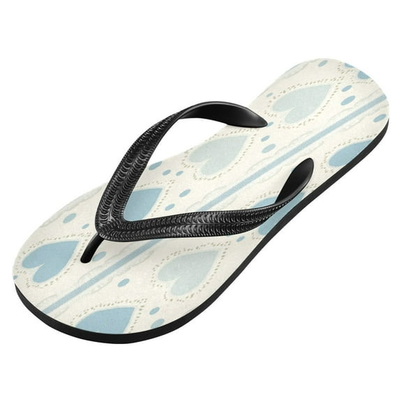 iauyy Unisex Printed Flip Flop Sandals - Lightweight Non-Slip Beach Shoes,Heart