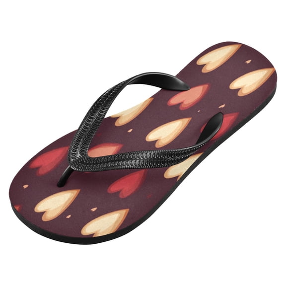 iauyy Unisex Printed Flip Flop Sandals - Lightweight Non-Slip Beach Shoes,Heart