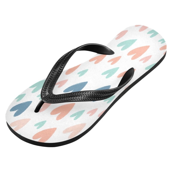iauyy Unisex Printed Flip Flop Sandals - Lightweight Non-Slip Beach Shoes,Heart