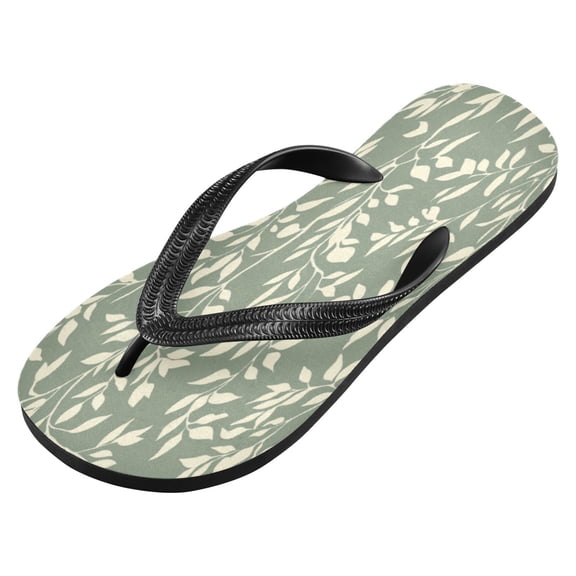 iauyy Unisex Printed Flip Flop Sandals - Lightweight Non-Slip Beach Shoes,Leaves