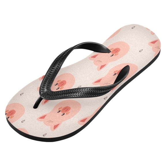 iauyy Unisex Printed Flip Flop Sandals - Lightweight Non-Slip Beach Shoes,Pigs