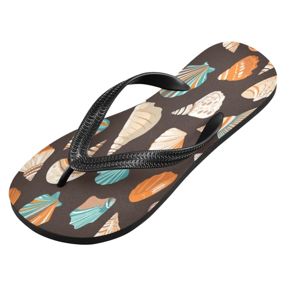 iauyy Unisex Printed Flip Flop Sandals - Lightweight Non-Slip Beach Shoes,Seashells