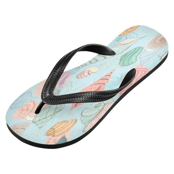 iauyy Unisex Printed Flip Flop Sandals - Lightweight Non-Slip Beach Shoes,Shell