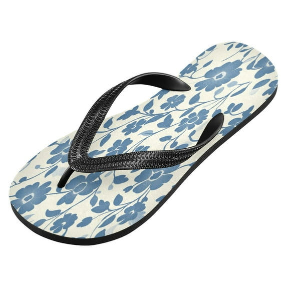 iauyy Unisex Printed Flip Flop Sandals - Lightweight Non-Slip Beach Shoes,Silhouette Flower